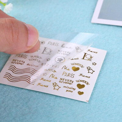 

16pcsset Water Transfer Sticker Gold Bowknot Nail Polish Manicure Decals