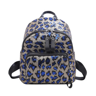 

Sequins Leopard Backpack Satchel Women Travel Shoulder Bags School Book Bag
