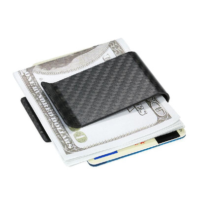 

Black Carbon Fiber Wallet Money Clip Credit Card Business Card Clip Holder for Men