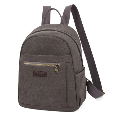 

Tailored Fashion Neutral Solid Color Canvas Versatile Backpack Student Computer Bag