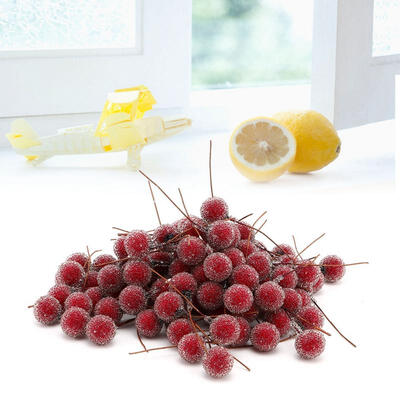 

Greensen 100pcs Artificial Berry Flower Mini Frosted Fruit Holly Berries Home Wedding Party Decor
