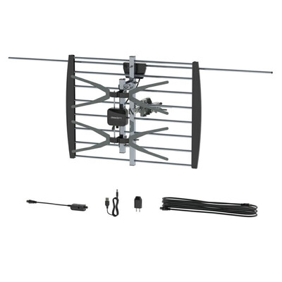 

140Mile 1080P Outdoor Amplifier HDTV Digital TV Antenna Long Range Pole Sliver