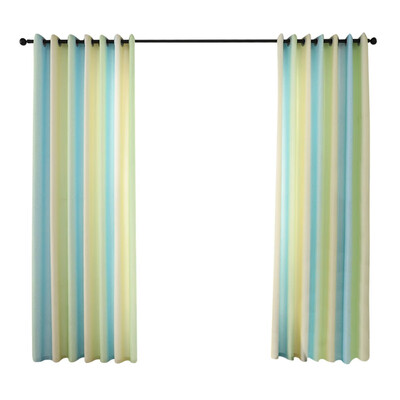 

High Shading Punched Window Curtain Nordic Color Striped Blackout Cotton Line Curtain for Living Room Bedroom Decoration