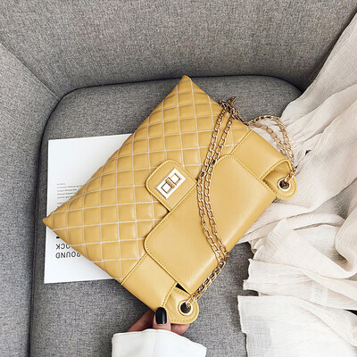 

Summer womens handbags 2019 new fashion Joker chain shoulder bag retro foreign style Lingge Messenger bag