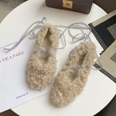 

Ins hairy shoes autumn&winter Korean version of fashion retro bean shoes students leisure single shoes woman