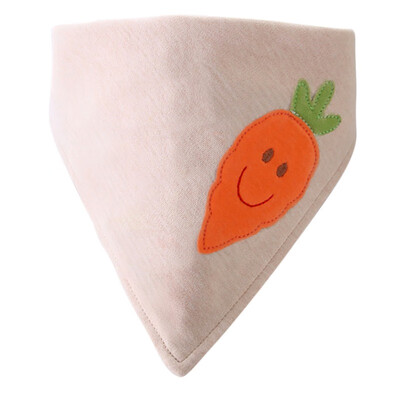 

4630cm Childrens Color Cotton Saliva Towel Baby Cartoon Pattern Triangle Towel Double Double-Sided Double Button Bib