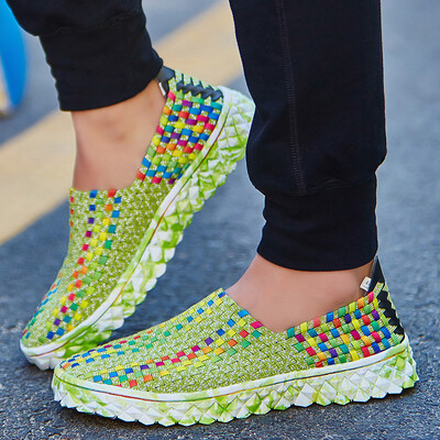 

Autumn camouflage couple models hand-knitted shoes female Korean version of the tide male breathable set foot lazy sports shoes men