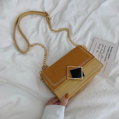 

Ins summer casual Joker small square bag womens new 2019 frosted chain bag fashion shoulder Messenger bag