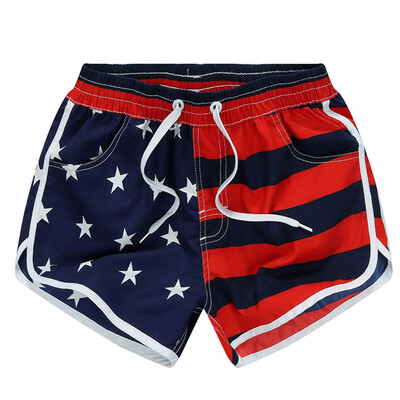 

Tailored Women Casual Beach Pants American Flag Stripes Stars Print Shorts Sweatpants