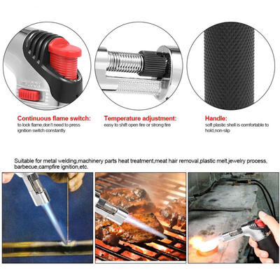 

Greensen Black Adjustable Flame Outdoor Barbecue Butane Micro Torch Refillable Gas Cigar Lighter