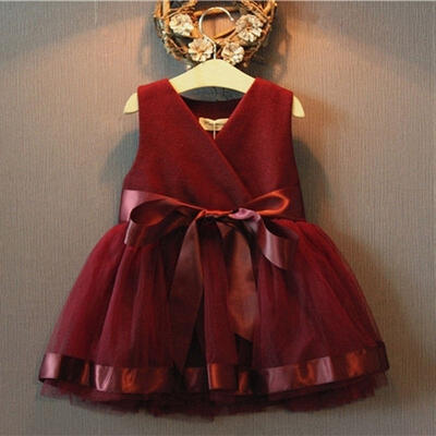 

Pageant Princess Baby Girls Party Lace Tulle Gown Formal Bridesmaid Dresses