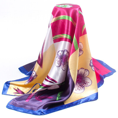 

New printing simulation silk satin scarf Scarf scarf 90cm shawl manufacturers wholesale a generation