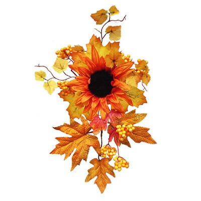 

Artificial Hanging Flower Natural Artificial Plants Wall Fence Realistic Fake Sunflower Flower Autumn Fall Flower for Christmas Pa