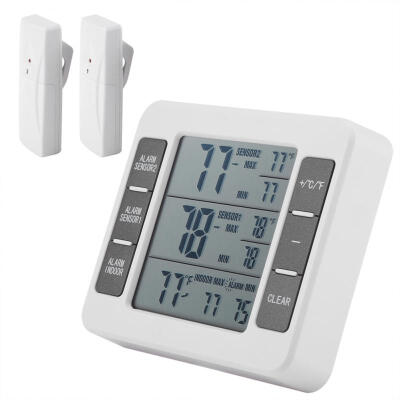 

Greensen Wireless Digital Audible Alarm Refrigerator Thermometer with 2PCS Sensor MinMax Display