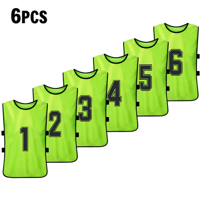 

6 PCS Adults Basketball Pinnies Quick Drying Basketball Jerseys Soccer Football Team Scrimmage Practice Vest
