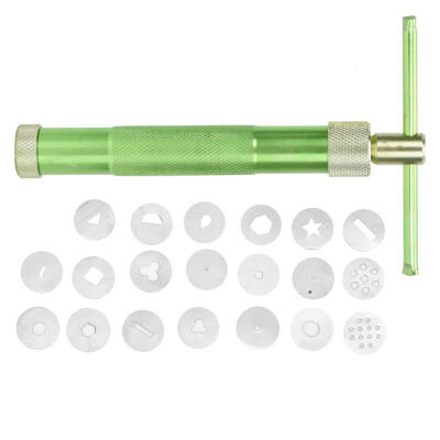 

Greensen DIY Stainless Steel Clay Ext ruder Rotary Crowded Clay Mud Gun Decorative Clay Craft Tool