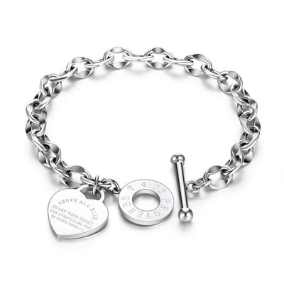 

Ladies Bracelet O-Word Chain Love Bible Lettering Bracelet Personality