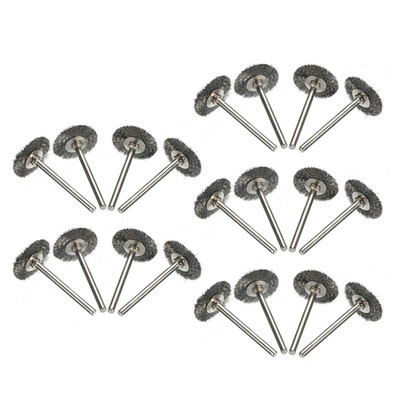 

20pcs Silver Metal Rotary Brushes Wire Wheel Brushes For Grinder Rotary Tools