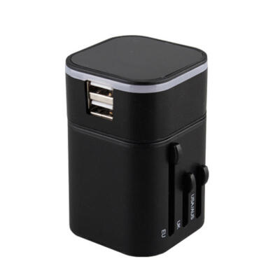 

Universal Multifunction 100250V Travel Adapter Dual USB EU