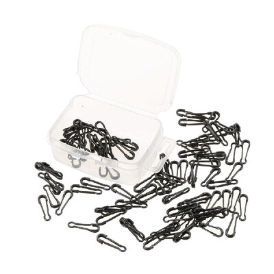 

100pcs Fastlock Snap Fishing Safety Snaps Hooked Snap for Carp Rigs Hooks Carp Fishing Accessory Tackle