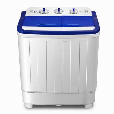 

16LBs Electric Compact Mini Twin Tub w Wash 10LBSSpin 66LBS Capacity Washing Machine Washer SpinnerWhite & Blue