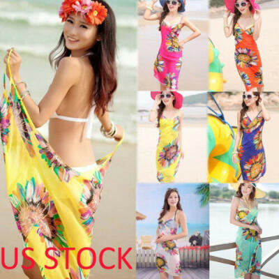 

Womens Summer Pareo Dress Sarong Beach Bikini Swimwear Cover Up Scarf Wrap US