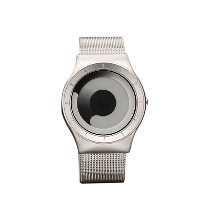 

Personality Vortex Concept Watch Without Pointer Rhinestone Modern Wristwatch Trend Sport Black Wrist Couple Watches for Men Women