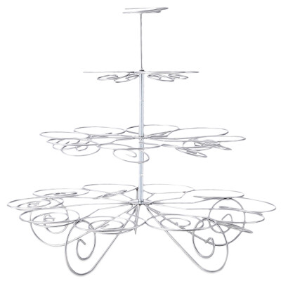 

Stainless Steel 4 Tiers 23 Cups Cupcake Stand for Birthday Party Dessert Display