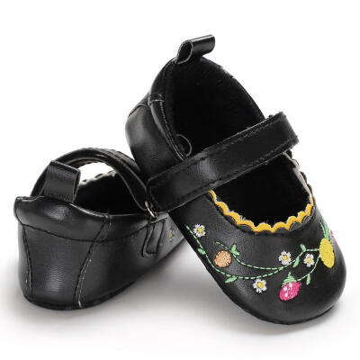 

Kid Newborn to 18M Infants Baby Girl Soft Crib Shoes Flower Prewalker Sole Shoes