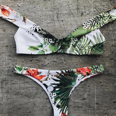 

Saidsome Womens Plus Size Print Striped Split Swimsuit Beachwear Bikini Swimsuit