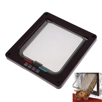 

Coffee 4 Ways Lockable Dog Cat Kitty Door Security Flap Gate Pet Supplies