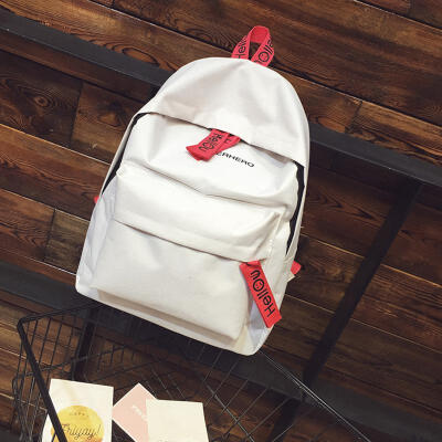 

Canvas Backpack Casual School Bag Letter Pattern Shoulders Bag For Students