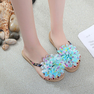 

Rose Bohemian Womens Flip Flops Shoes Ethnic Style Beach Non-Slip Clip-Toe Slipper