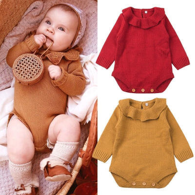 

Infant Kids Baby Girls Knitting Wool Romper Bodysuit Jumpsuit Outfits Clothes