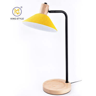 

Nordic style solid wood lamp creative study bedroom bedside night light