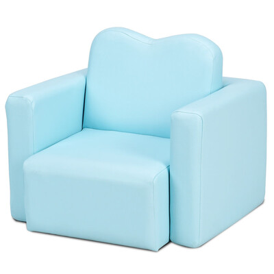 

Multi-functional Kids Armchair Sofa Table & Chair Set-Blue