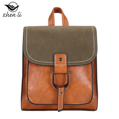 

Explosive shoulder bag female bag soft face retro style PU solid color backpack overseas