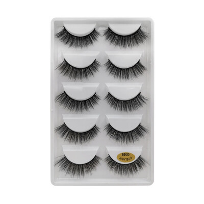 

Natural Dense Slender Curling Handmade Fake Eyelash 5Pair Mink False Eyelashes Reusable eyelash extension long makeup for beauty