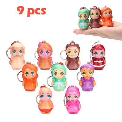 

Gotoamei 9pcs Scented Slow Rising Kids Gift Fun Stress Relief Toy Little Doll Keychain