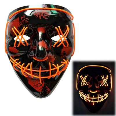 

Halloween Mask LED Light Up Party Masks Fluorescent Fake Luminous Party Masks Festival Cosplay Costume Glow In Dark