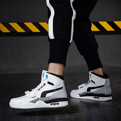 

White high-top shoes male Korean version of the trend of mens sports&leisure shoes hip-hop mens shoes Gaobang shoes thick-soled shoes
