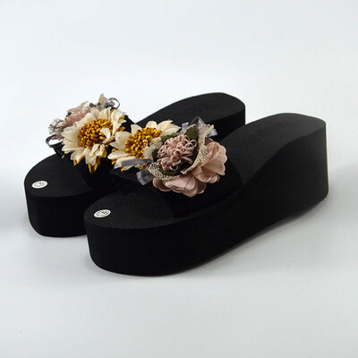 

Rose Women Bohemia Wedge Slippers Home Bathroom Beach Flip Flops Shoes Slippers Shoes