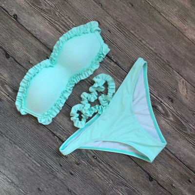 

Women Push-up Padded Bra Bandage Bikini Set Swimsuit Triangle Swimwear Bathing