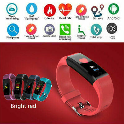 

Smart Band Watch Bracelet Wristband Fitness Tracker Blood Pressure HeartRate