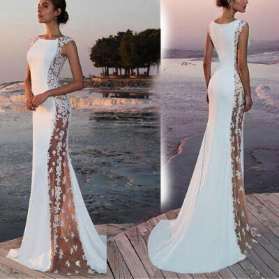 

SUNSIOM Women Lace Long Formal Wedding Evening Ball Gown Party Prom Bridesmaid Dresses