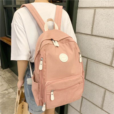 

Schoolbag girl ins Fenggang wind backpack female shoulder bag tide retro Korean version of the original ulzzang high school studen
