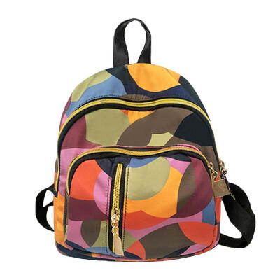 

Geometric Print Backpacks Girls Preppy Women Small Shoulder School Bags