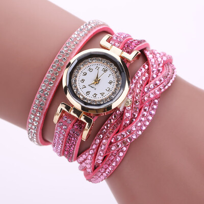 

Simple watch with diamond woven strap with diamond dial