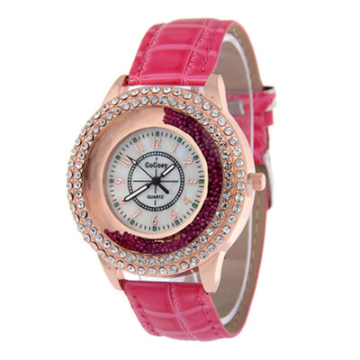 

Trend diamond-studded roller wheel decorative watch casual ladies belt quartz watch