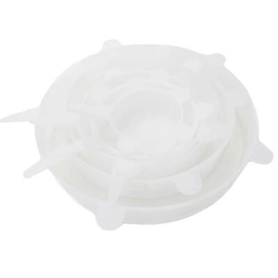 

6pcs Reusable Durable Expandable Silicone Stretch Lids Food Covers Keep Food Fresh Transparent Covers